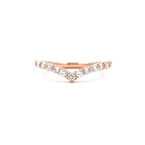 Ring Half Eternity Pink Gold k18 with Diamond 0.50ct