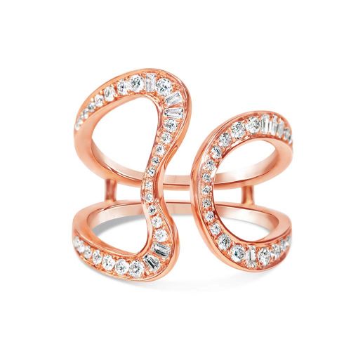 Bugget Natural Diamond Ring in Pink Gold K18 