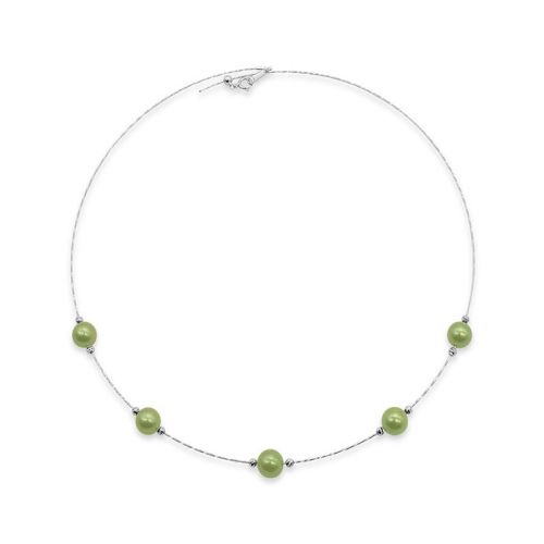 Japanese Akoya Green Pearl Change Necklace in White Gold K18
