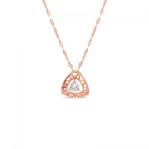Diamond Pendant in Pink Gold K18