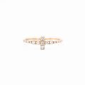 Ring with T Motif set in Natural Diamond - Pink Gold