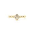 Natural Diamond Clover Motif Ring in Yellow Gold