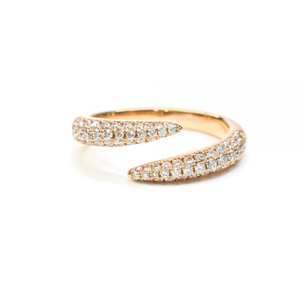 Diamond Ring in Pink Gold K18 simple Fashion Design