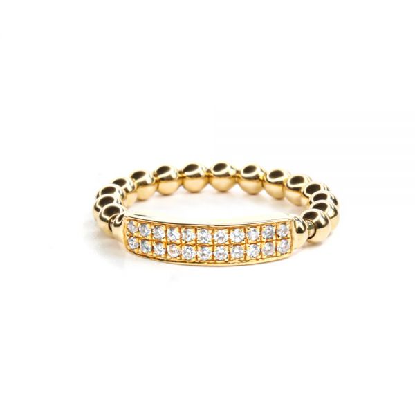 Flexible Ring with Diamond in Yellow Gold K18