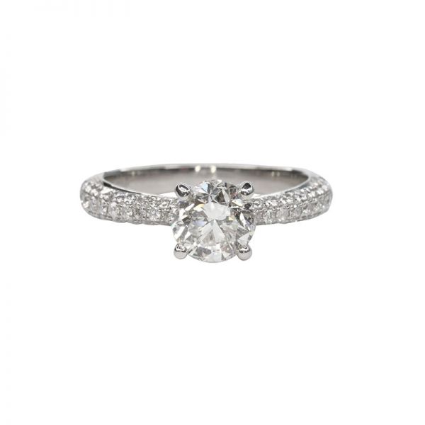 Platinum Ring with Certified Diamond 1ct up, I1 Clarity 